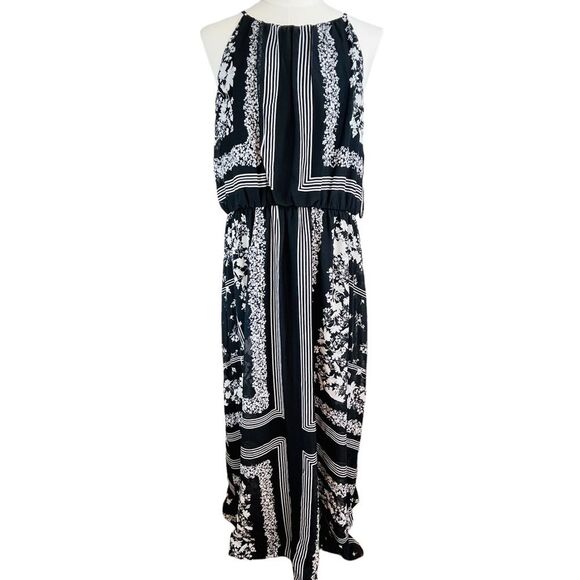 JULIA JORDAN Black White Print Maxi Dress Sz 16 New NWT Cruise Vacation Wedding - Picture 3 of 13